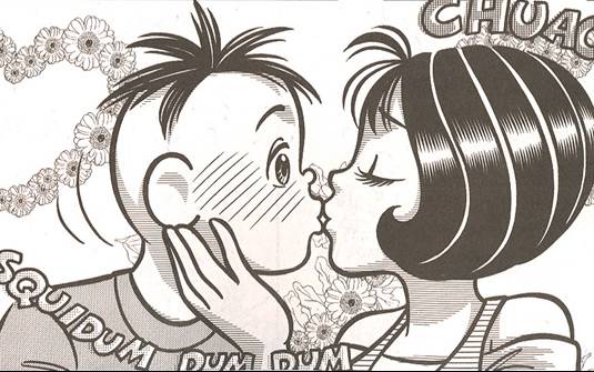O famoso beijo entre Mônica e Cebolinha